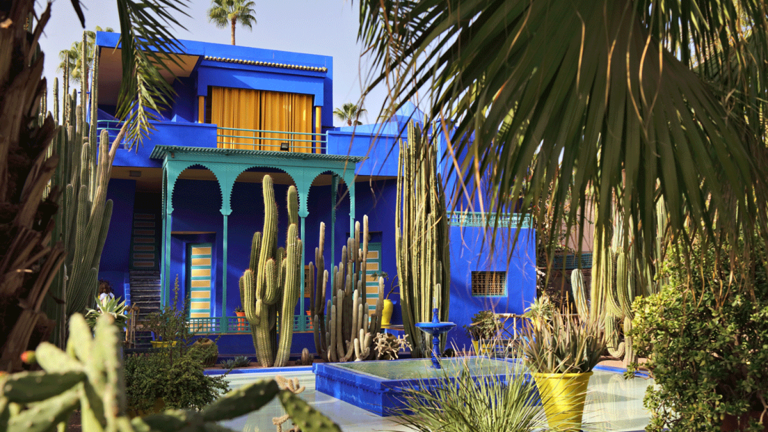 Jardin Majorelle en Marrakech. El artista Jacques Majorelle pasó 40 años creando el oasis en el corazón de la ciudad ocre. © Tupungato / Shutterstock