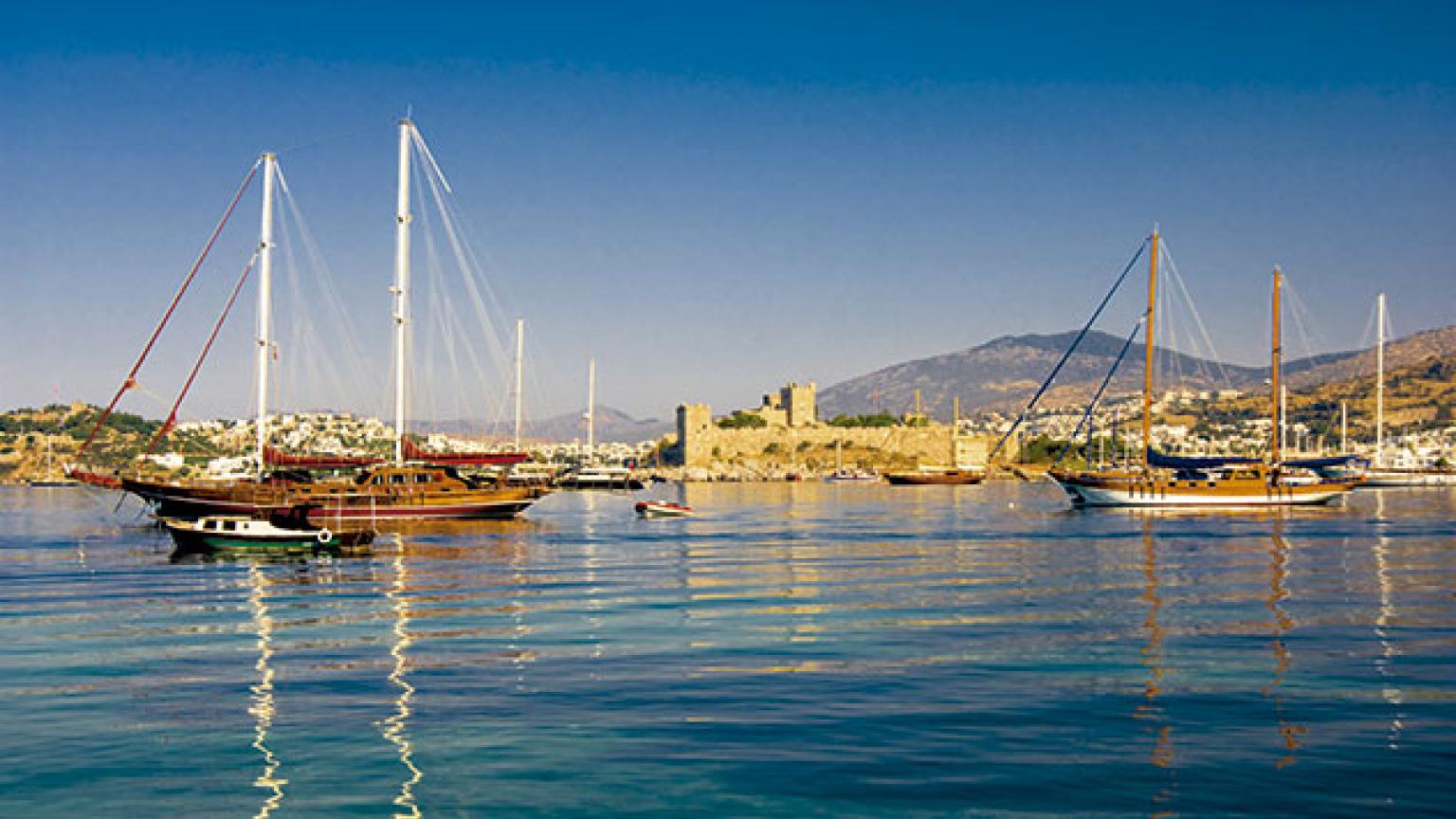 Vista de la ciudad de Bodrum, Turquía