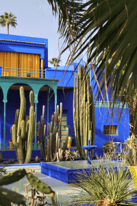 Jardin Majorelle en Marrakech. El artista Jacques Majorelle pasó 40 años creando el oasis en el corazón de la ciudad ocre. © Tupungato / Shutterstock