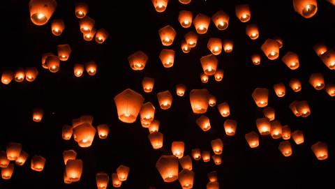 tradicionales chinos volando Linternas resplandeciente Domire 10 piezas volando linternas del cielo 
