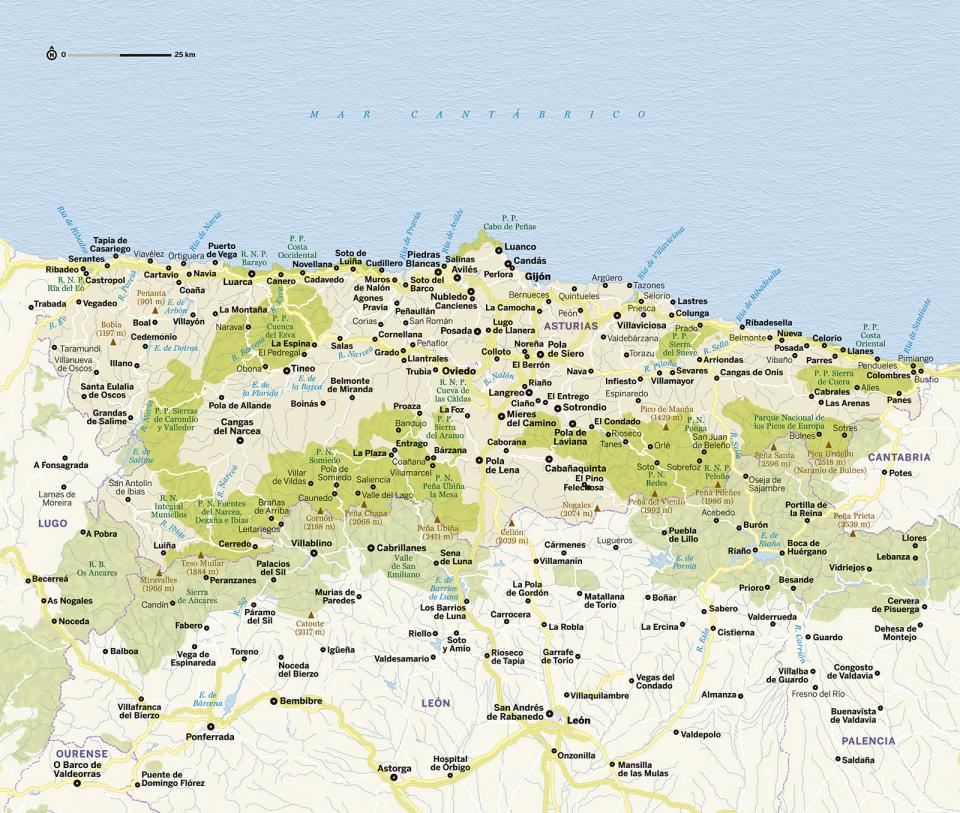 Mapa de Asturias para preparar tu viaje a Asturias de la forma más sencilla.