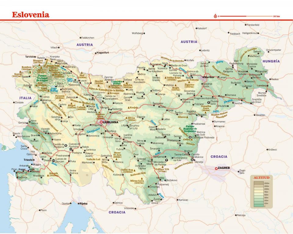 Mapa de Eslovenia para preparar tu viaje a Eslovenia de la forma más sencilla.