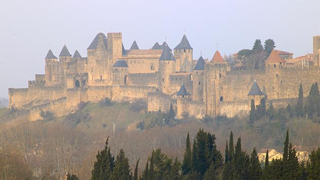 La ciudad medieval de Carcassone, Francia