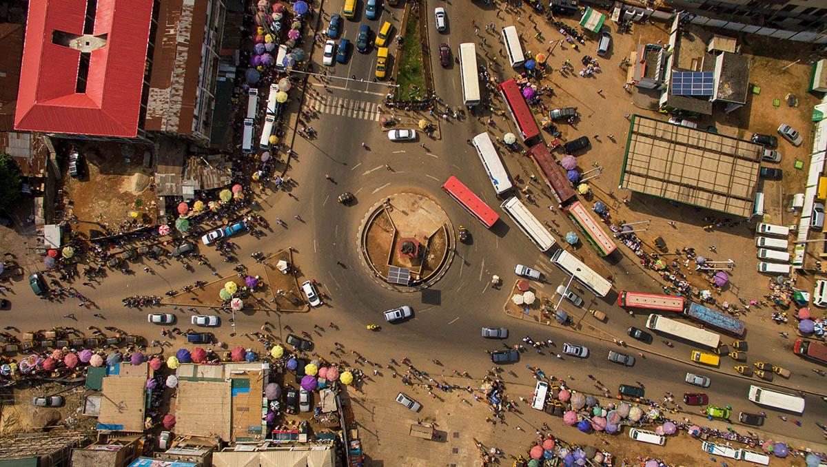 Vista aérea de la ciudad de Lagos, Nigeria