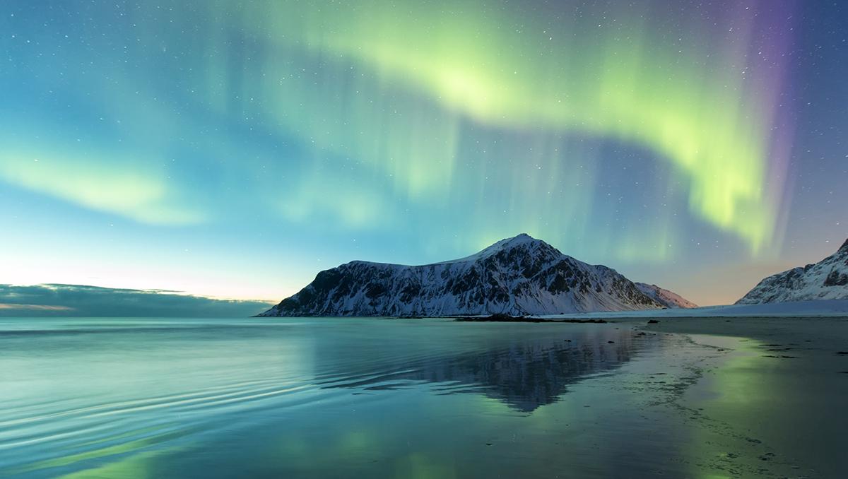 Aurora boreal, Skagsanden, norte de Noruega