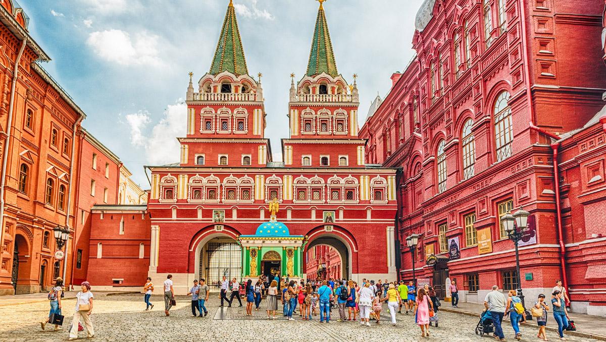 Puerta de la Resurrección, acceso a la Plaza Roja de Moscú, Rusia