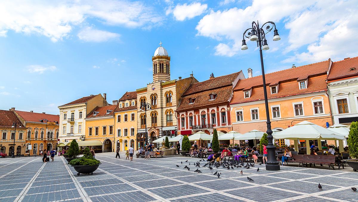 El centro histórico de Braşov, Transilvania