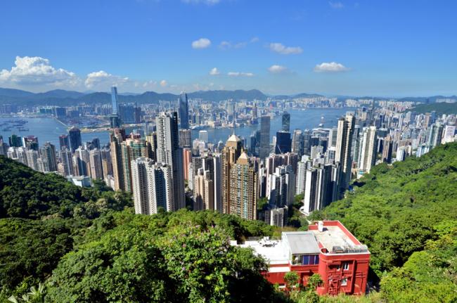 Vistas desde el pico Victoria, Hong Kong
