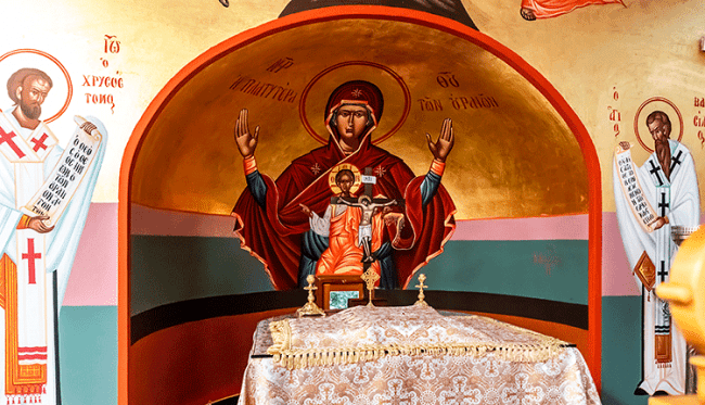 Mural en las iglesias de Creta.