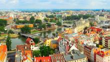 Vista panorámica de Breslavia desde la catedral de San Juan Bautista, Polonia