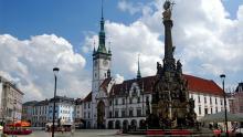 Plaza de Horní náměstí en Olomouc, Moravia
