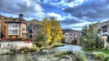 Estella y el río Ega, Navarra, España