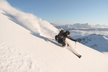 Esquiando en los alpes austriacos.