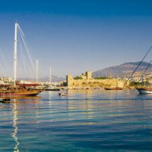 Vista de la ciudad de Bodrum, Turquía