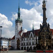 Plaza de Horní náměstí en Olomouc, Moravia