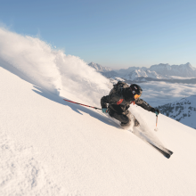 Esquiando en los alpes austriacos.