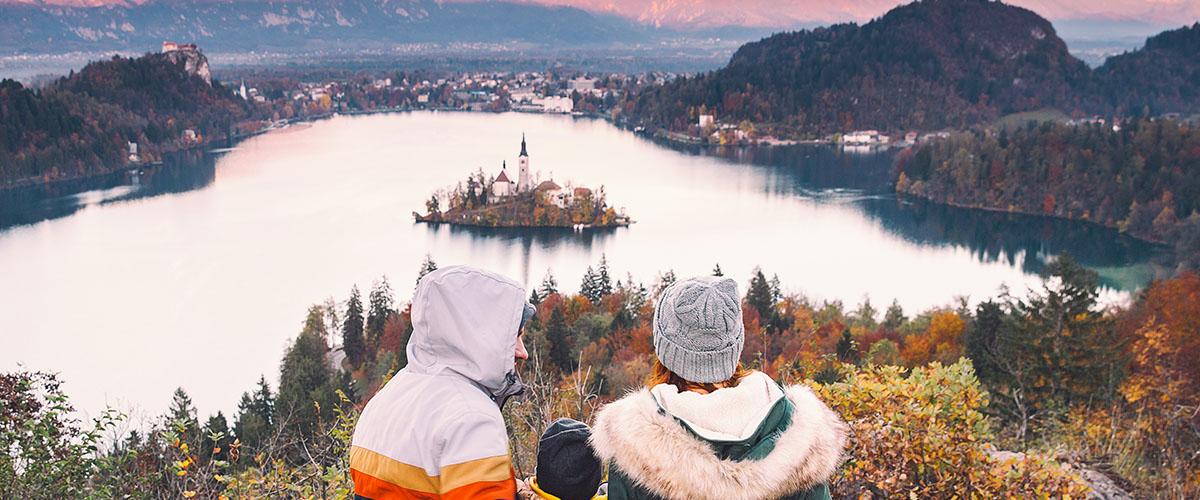 Vistas del lago Bled en familia, Eslovenia