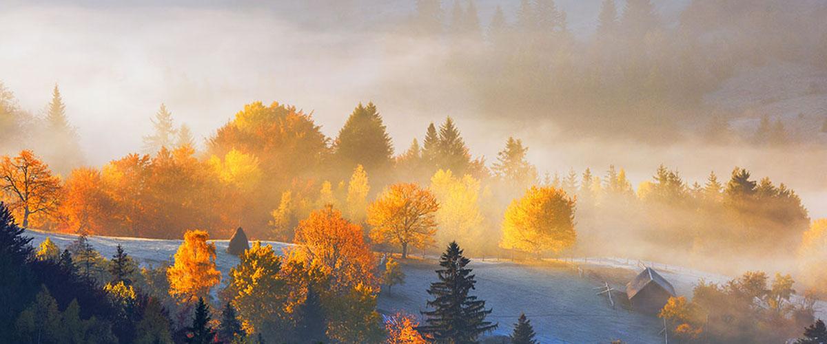 Valle de los Cárpatos en otoño, Ucrania