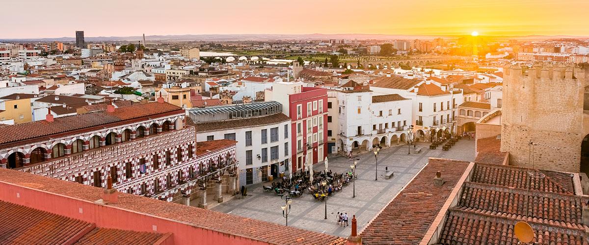 Puesta de sol en Badajoz, Extremadura, España