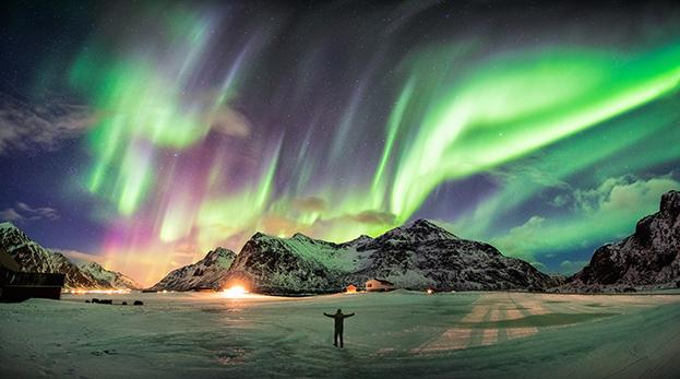 Playa de Skagsanden, islas Lofoten, Noruega