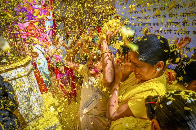 Celebrando un festival en India. © Hindustan Times/Getty Images