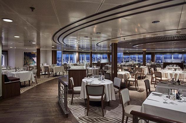 El restaurante La Terrazza del Silver Whisper, un crucero de vuelta al mundo